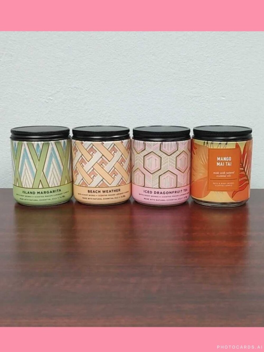 Bath & Body Works "FRUITY& TIPSY" Set of 4 Mason Jar Single Wick Candles